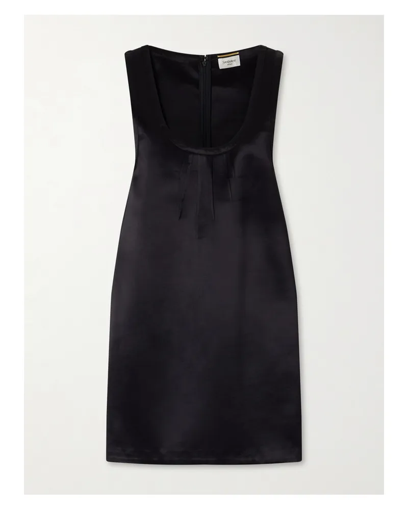 Saint Laurent Satin Mini Dress - Black Black