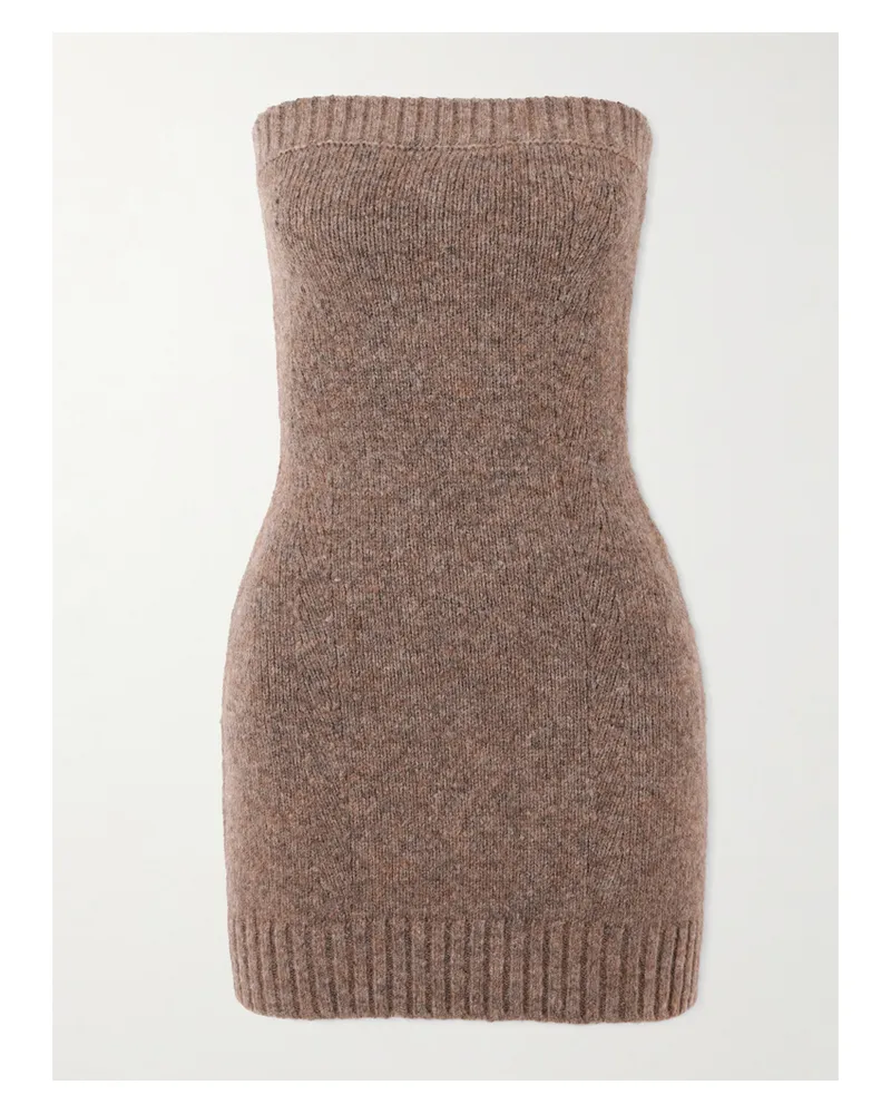 Cult Gaia Holland Wool-blend Mini Dress - Brown Brown