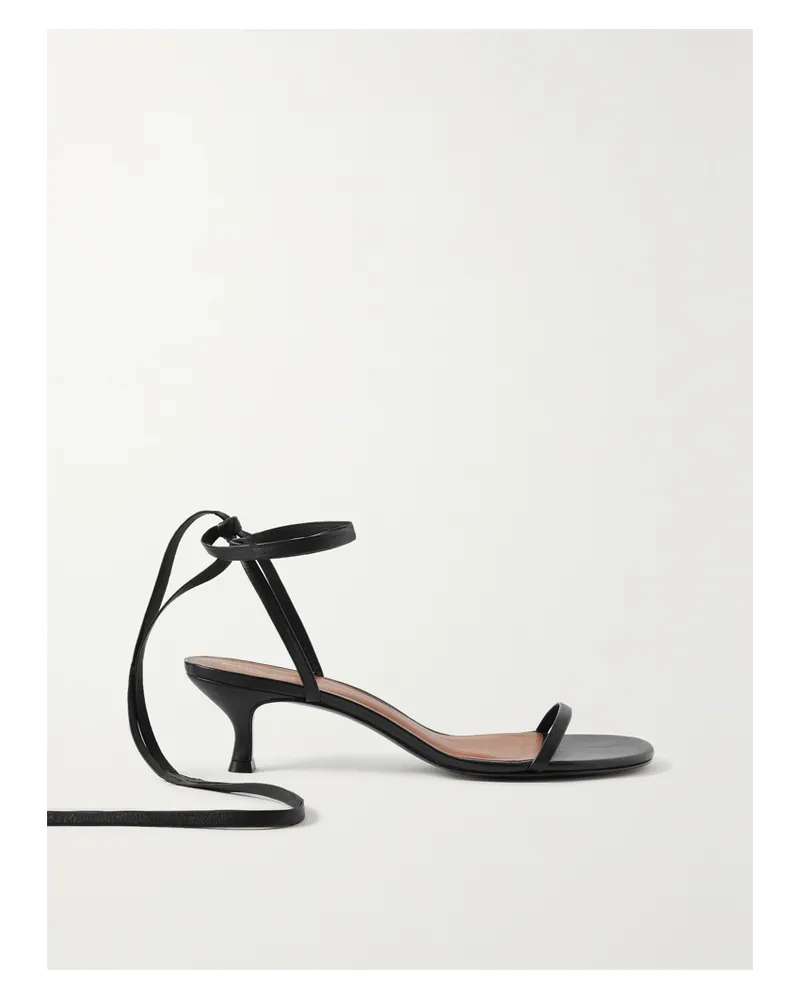 Reformation Carina Ledersandalen Zum Binden - Schwarz Schwarz