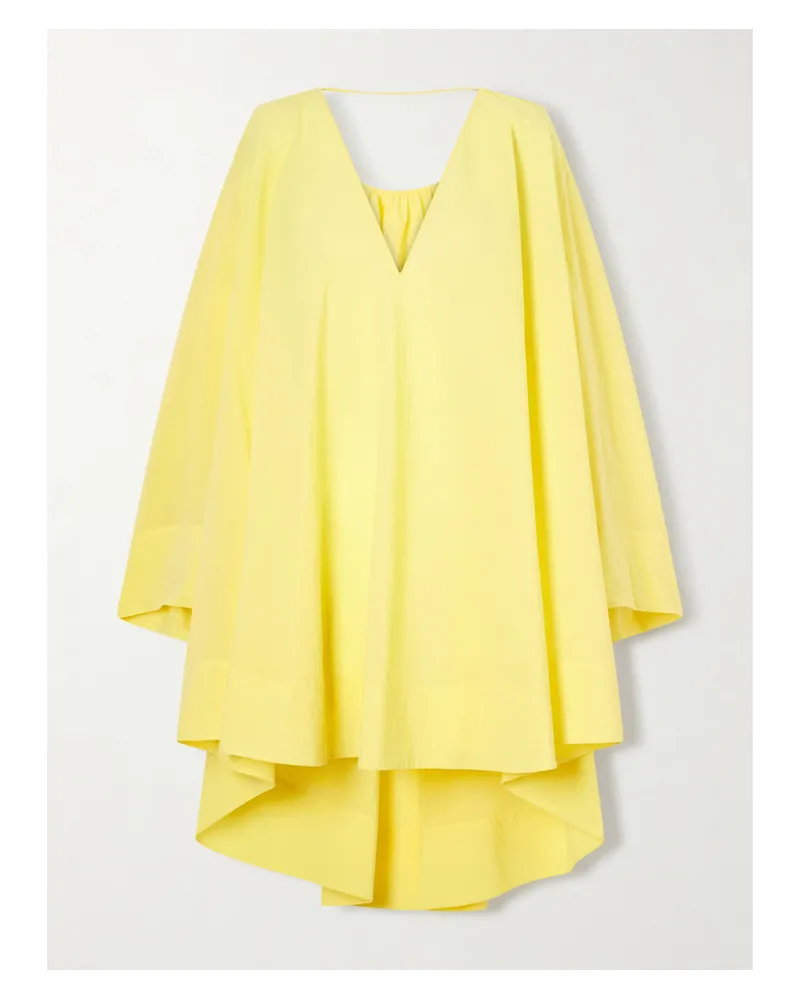 Jacquemus Paysan Oversized Cotton-blend Mini Dress - Yellow Yellow