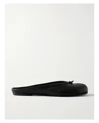 Maison Margiela Tabi Slippers mit Geteilter Kappe aus Leder Schwarz