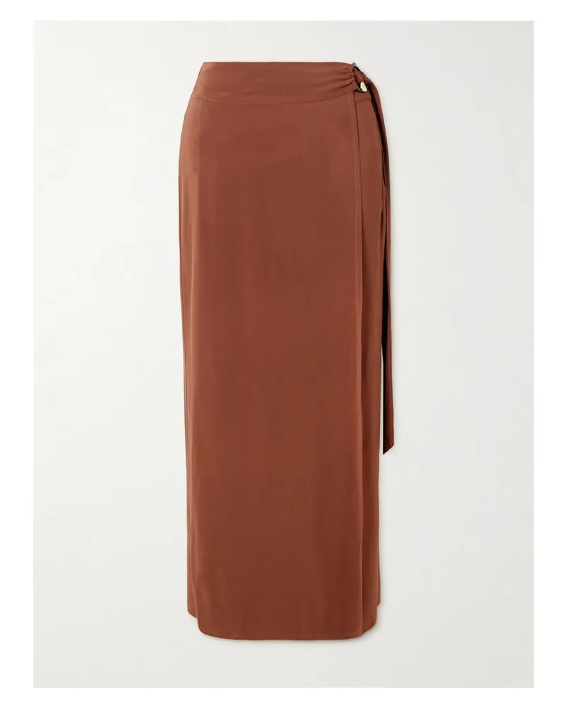 Max Mara Pevera Midi-wickelrock Aus Stretch-jersey - Braun Braun