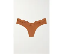 Fits Everybody Corded Lace Dipped Thong – Bronze – String aus Stretch-polyamid