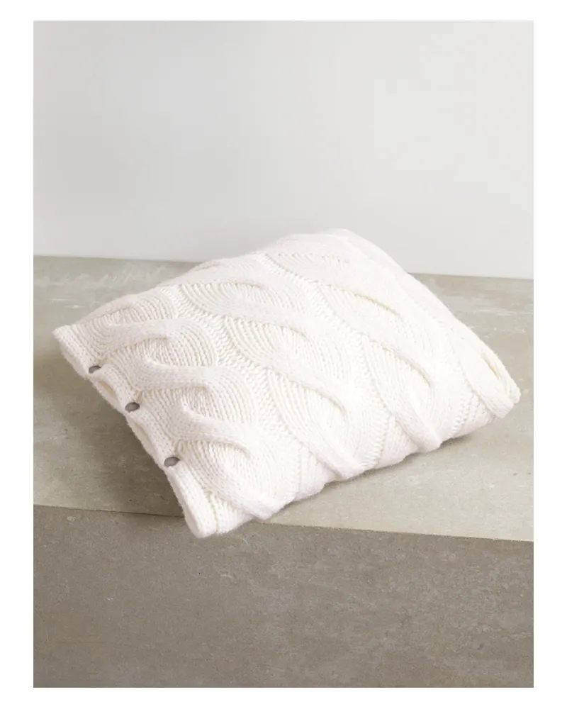 Brunello Cucinelli Kissen Aus Kaschmir In Zopfstrick - Creme Creme