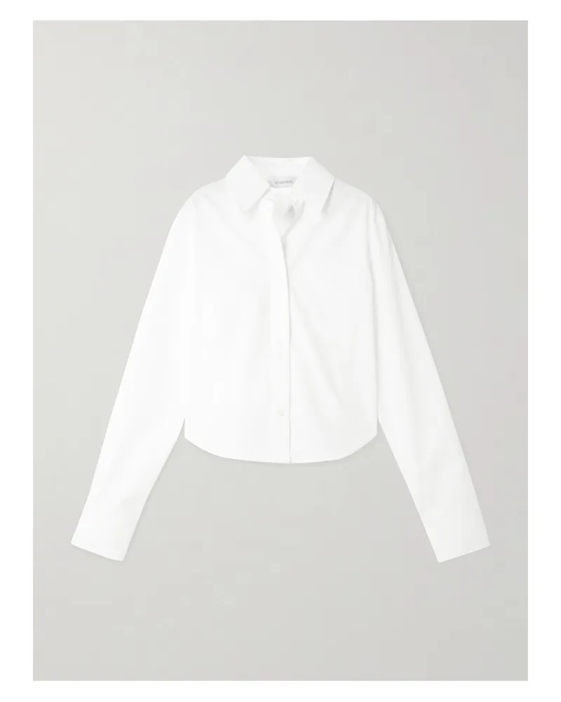 SPORTMAX Verkürztes Hemd Aus Einer Baumwollmischung Mit Plissee - Weiß Weiß