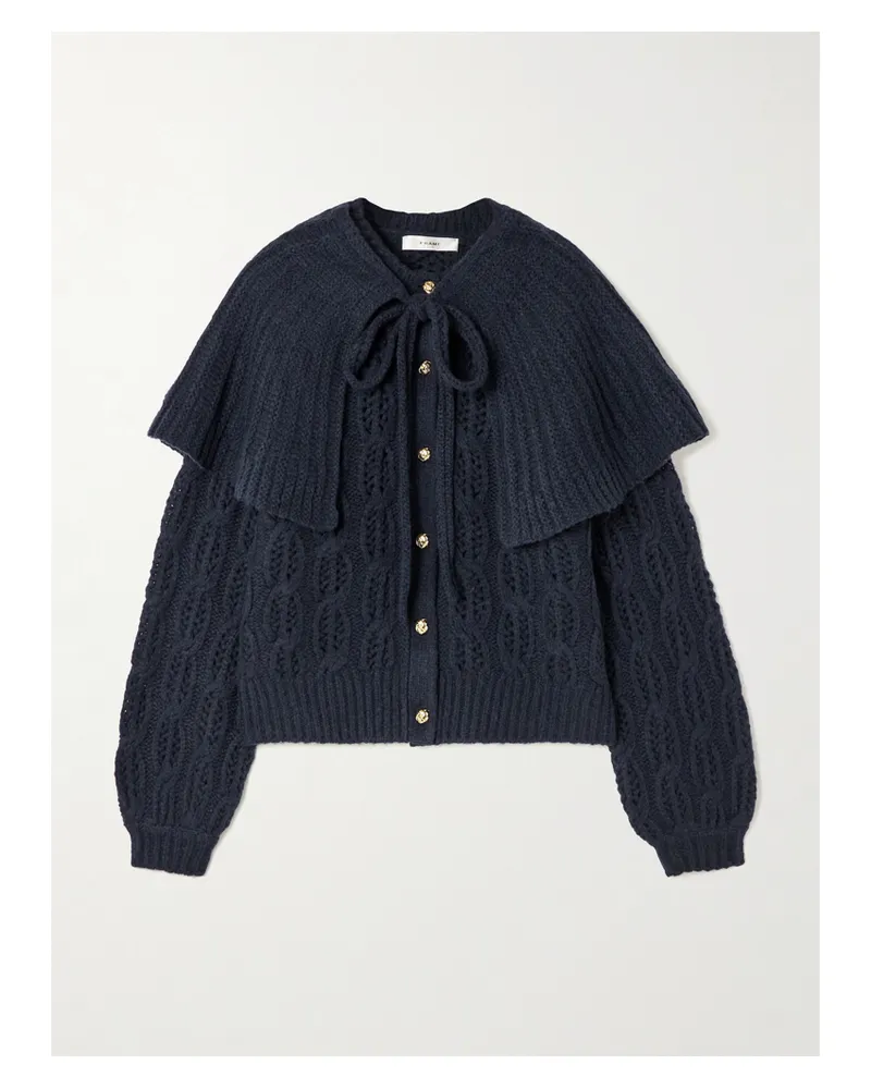 Frame Denim The Cape Cardigan Aus Einer Merinowollmischung In Zopfstrick - Blau Blau