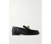 Astaire Embellished Leather Loafers - Black