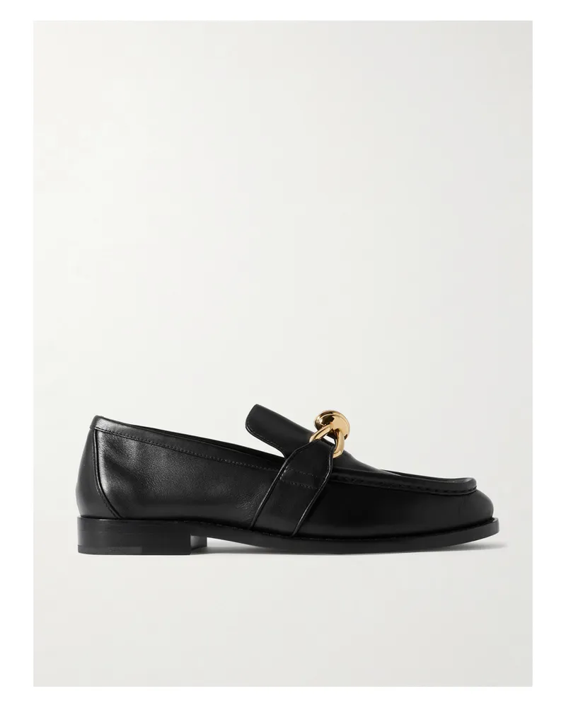 Bottega Veneta Astaire Embellished Leather Loafers - Black Black