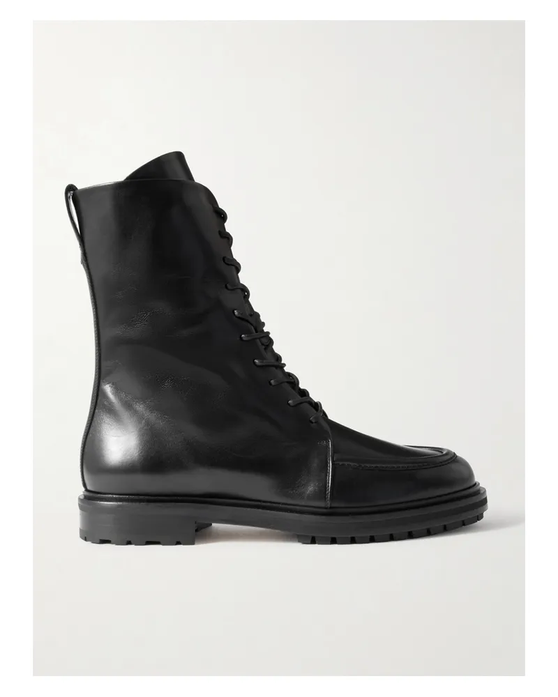 aeyde Tate Schnürstiefel Aus Leder - Schwarz Schwarz