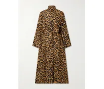 Belted Leopard-print Taffeta Trench Coat - Animal Print