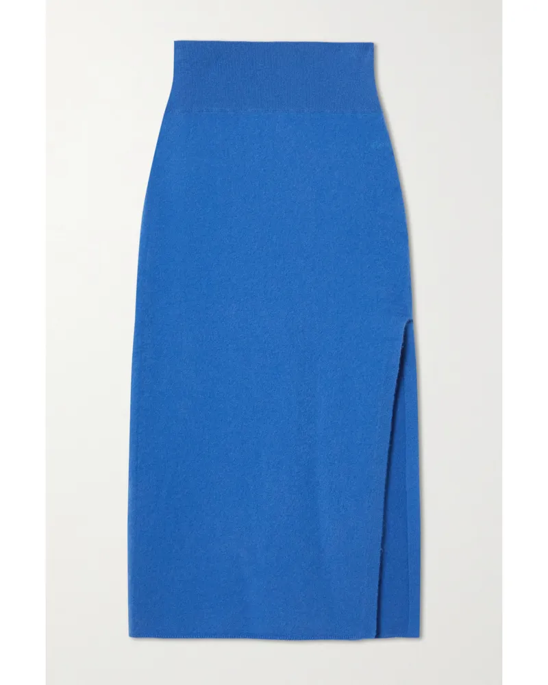 Frame Denim Midirock Aus Einer Kaschmirmischung - Blau Blau