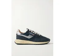 Reelwind Low Sneakers Aus Veloursleder Und Shell Mit Besätzen Aus Metallic-leder - Blau