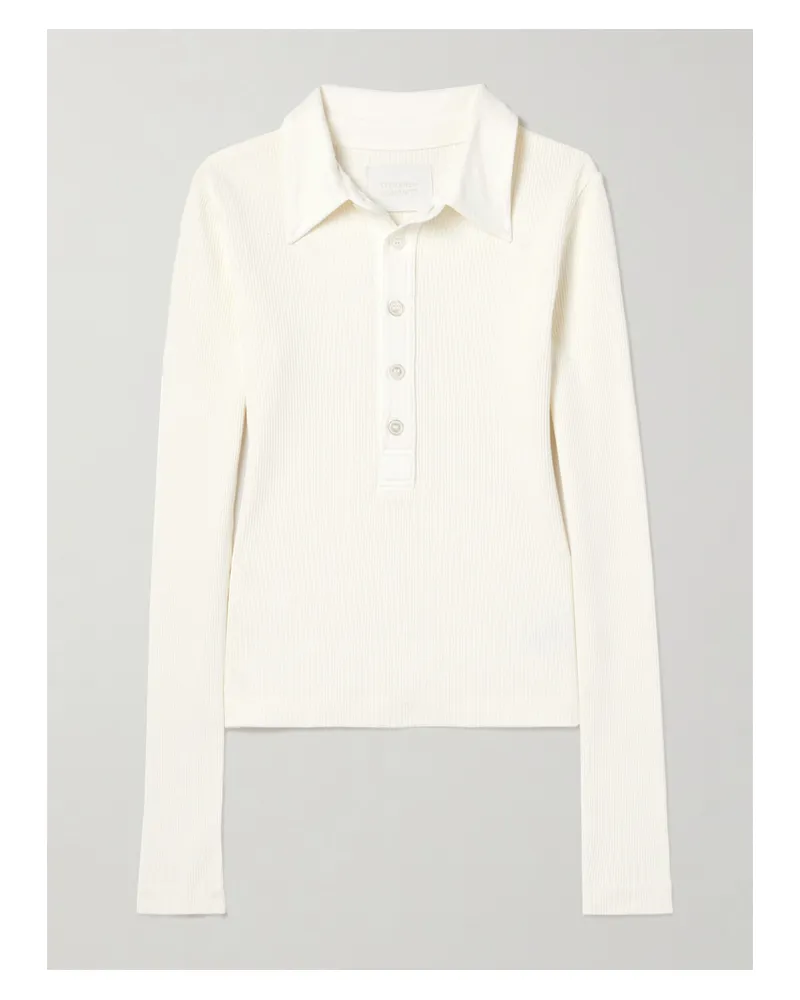 Citizens of humanity Oberteil Aus Geripptem Jersey Mit Polokragen - Creme Creme