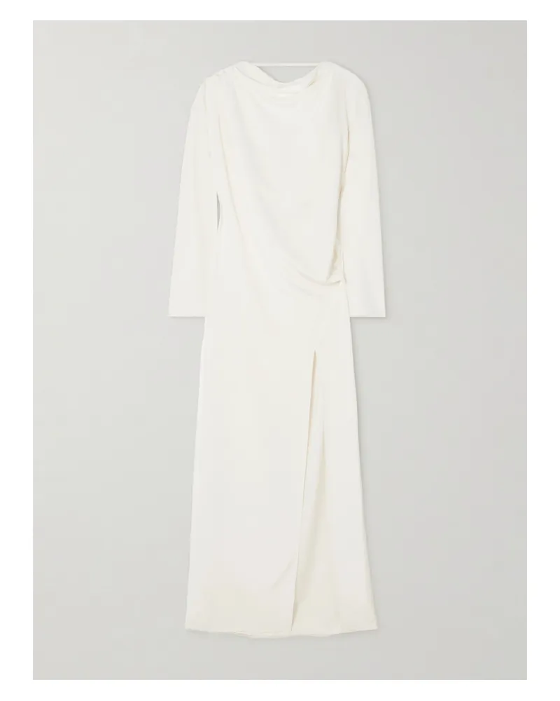 Michael Lo Sordo Robe Aus Seiden-faille Mit Falten - Weiß Weiß