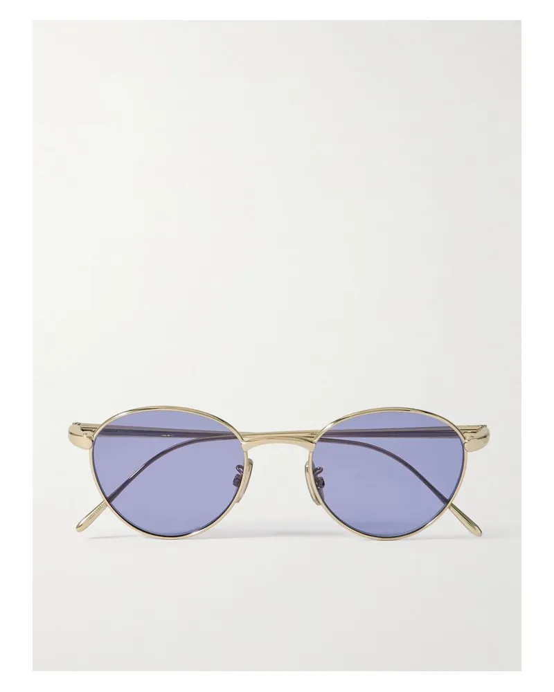 Loewe Goldfarbene Sonnenbrille Mit Rundem Rahmen Gold