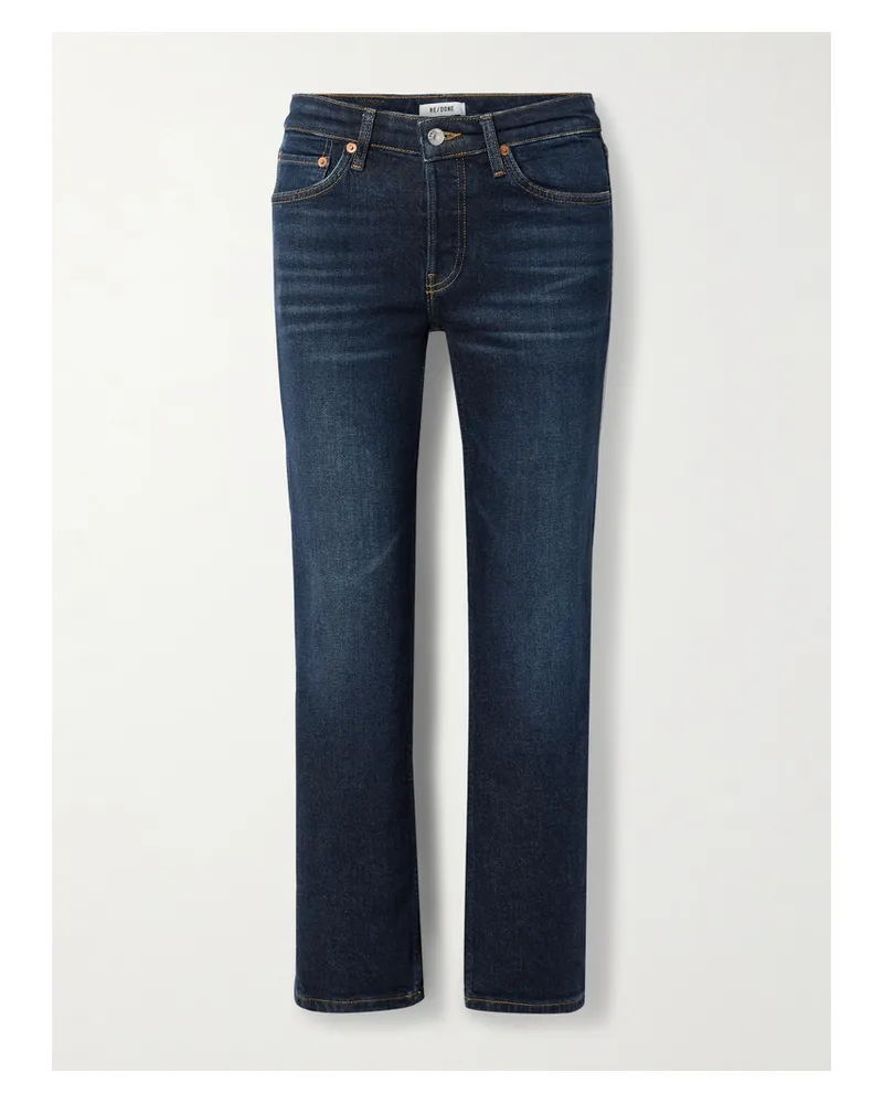 RE/DONE Verkürzte, Halbhohe Jeans Mit Geradem Bein - Blau Blau