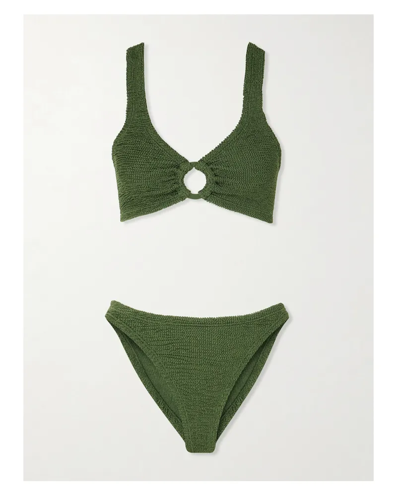 Hunza G Julia Bikini Aus Seersucker Mit Verzierung - Grün Grün