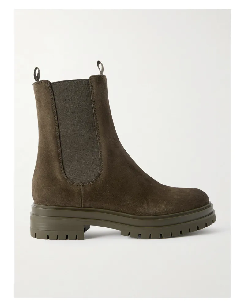 Gianvito Rossi Chelsea Boots Aus Veloursleder - Grün Grün