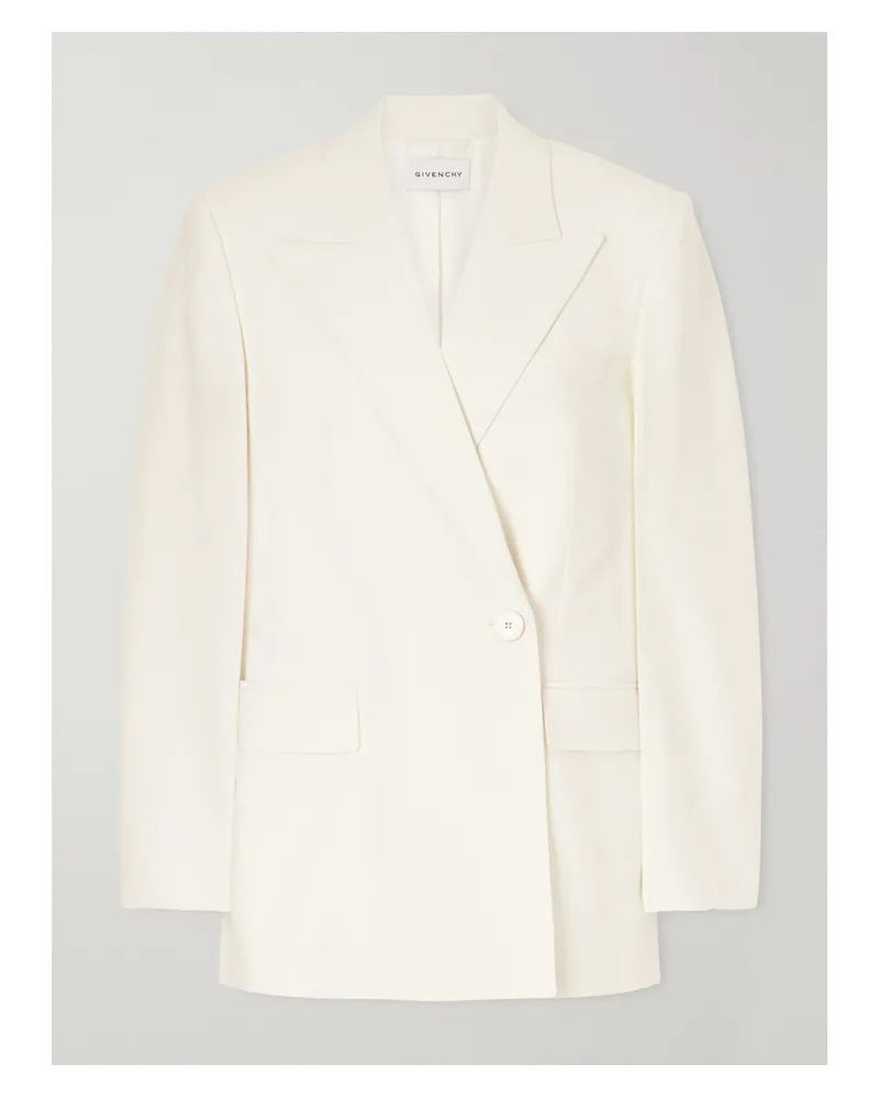 Givenchy Double-breasted Wool And Mohair-blend Cady Blazer - White White
