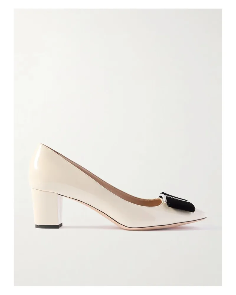 Tom Ford Audrey Pumps Aus Lackleder Mit Samtbesatz Und Verzierung - Elfenbein Elfenbein