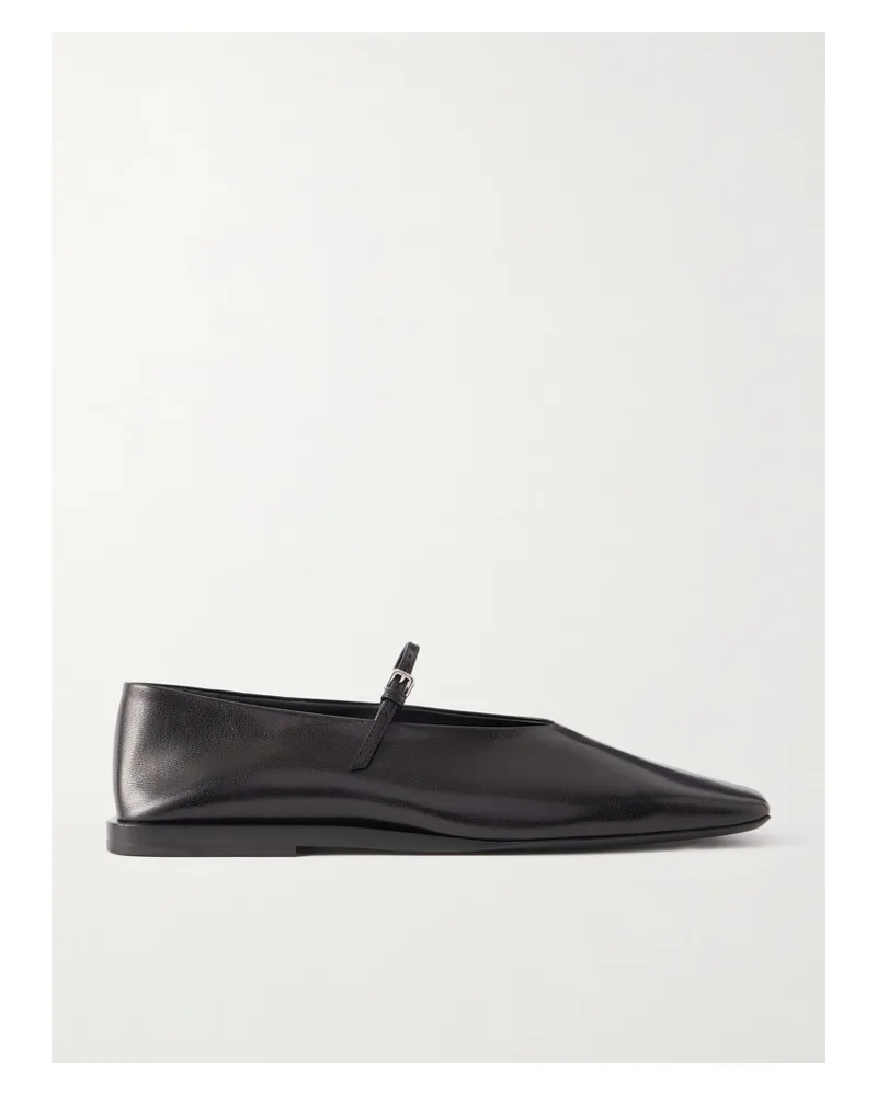 Jil Sander Leather Mary Jane Ballet Flats - Black Black