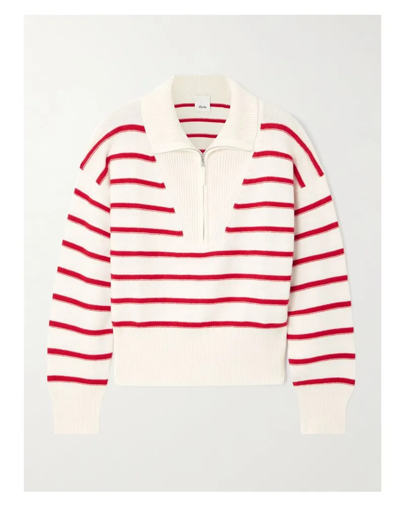 ALLUDE Gestreifter Pullover Aus Einer Baumwoll-kaschmirmischung - Rot Rot