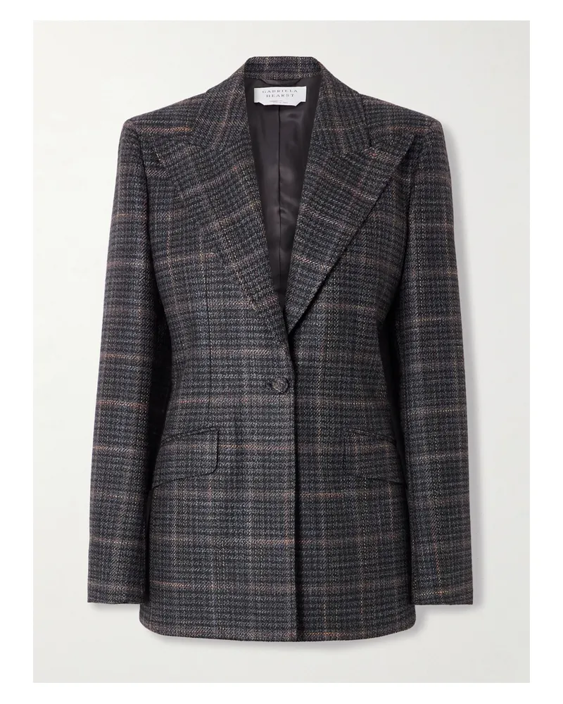 Gabriela Hearst Leiva Blazer Aus Einer Karierten Woll-seidenmischung - Grau Grau