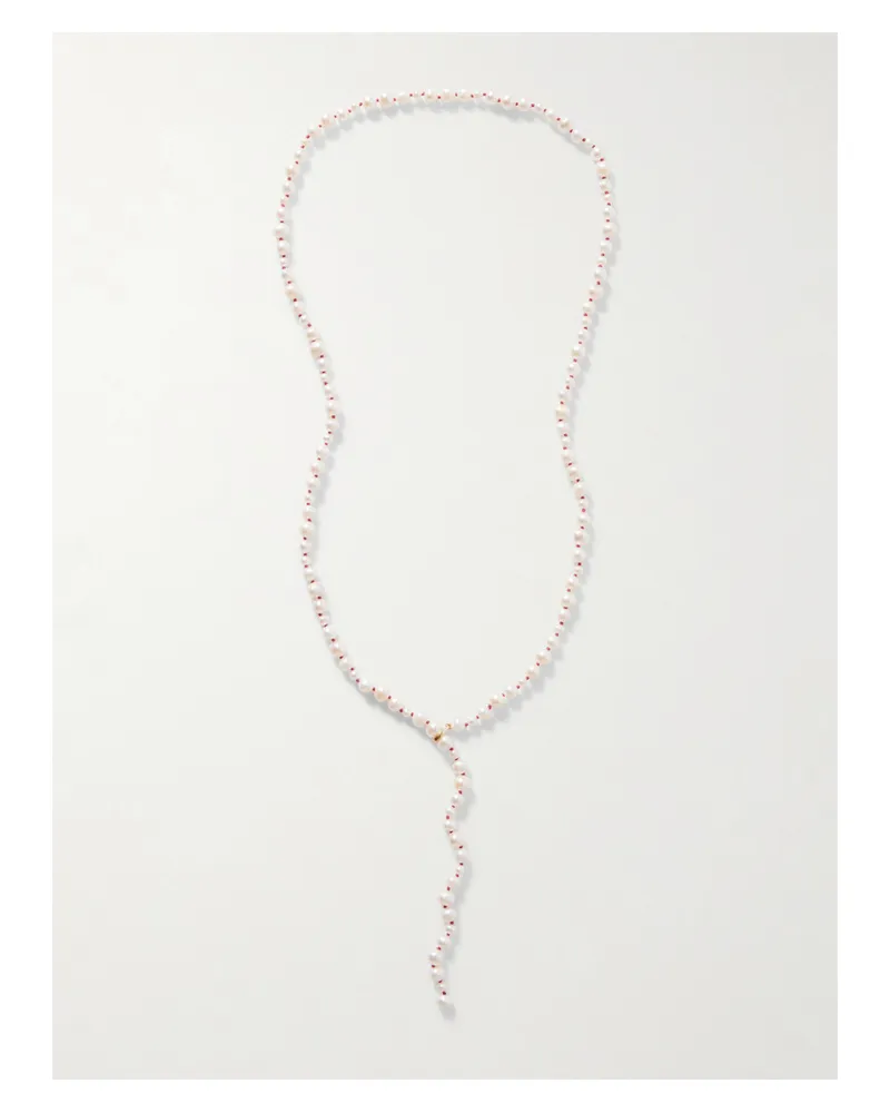 Loren Stewart Opera Perlenkette Mit Goldfarbenem Detail Gold