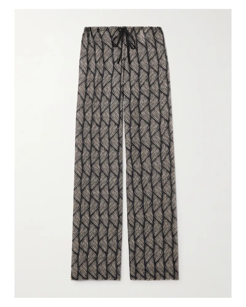 Dries van Noten Hose Mit Geradem Bein Aus Devoré-samt - Braun Braun