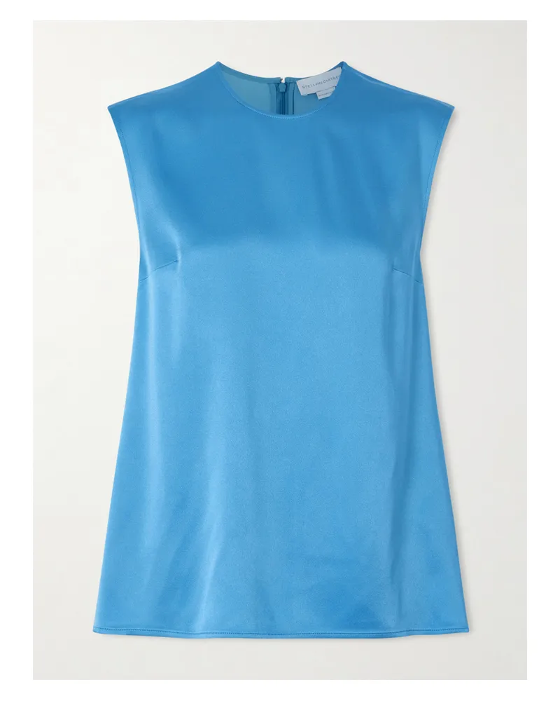 Stella McCartney Darted Satin Top - Blue Blue