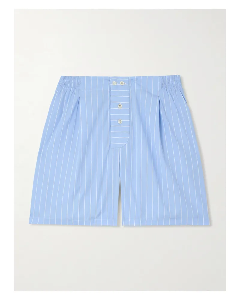 Sébline Gestreifte Baumwollshorts - Blau Blau