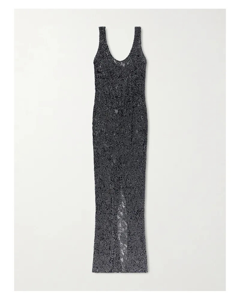 The New Arrivals Ilkyaz Ozel Aela In Medusa's Gaze Embellished Gown - Black Black