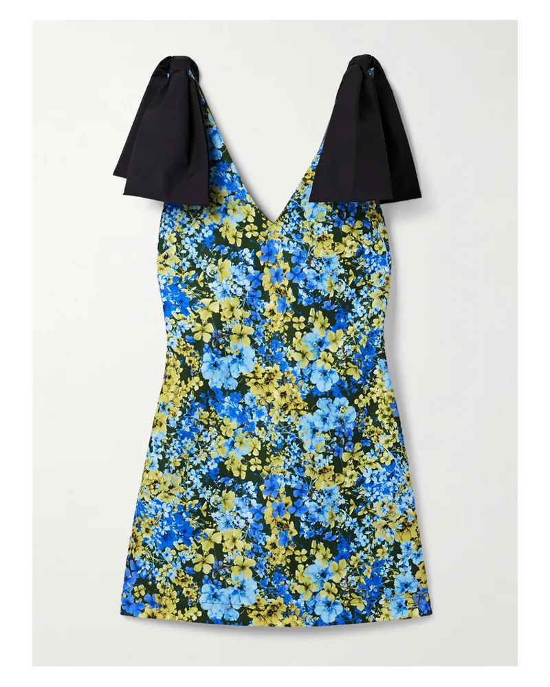 Kika Vargas Frances Minikleid Aus Twill Mit Blumenprint Und Schleifen - Mehrfarbig Mehrfarbig