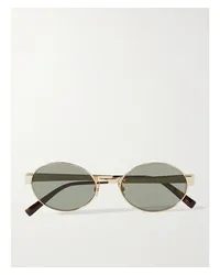 Saint Laurent farbene Sonnenbrille mit Ovalem Rahmen Gold