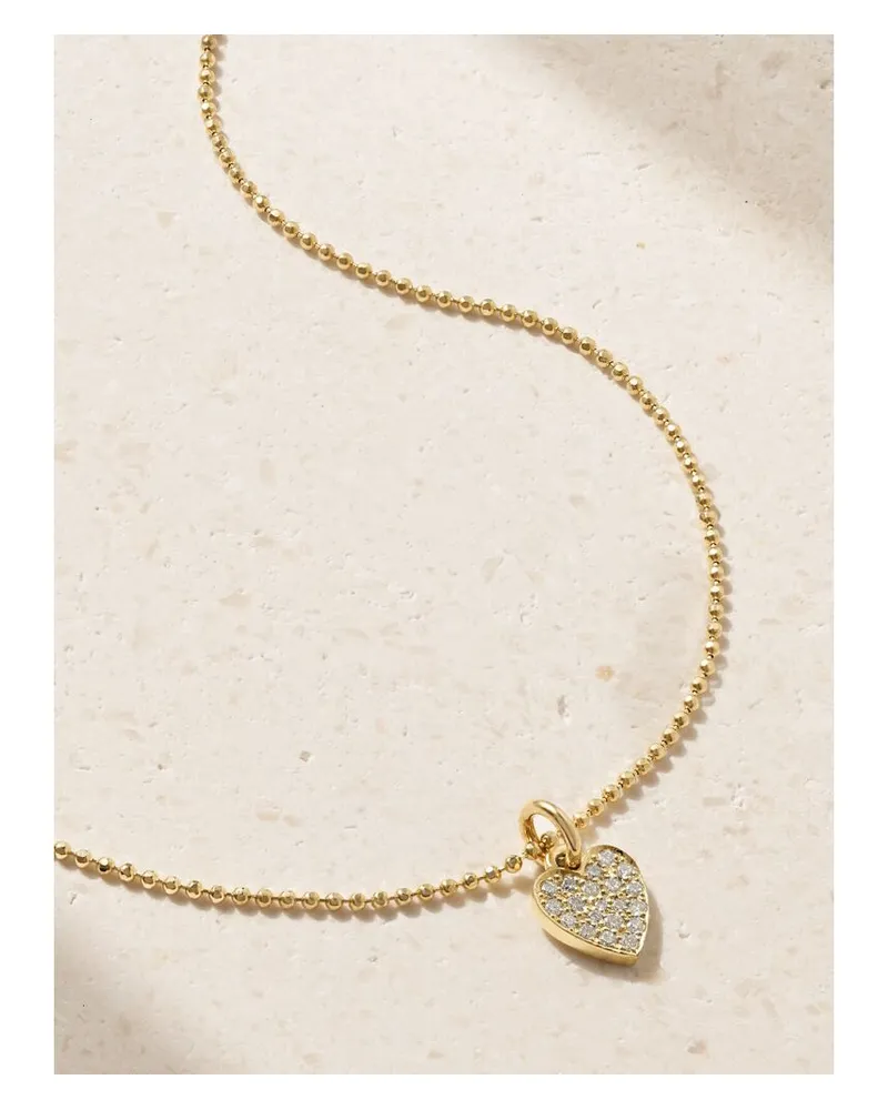 Jennifer Meyer Heart Kette Aus 18 Karat Gold Mit Diamanten Gold