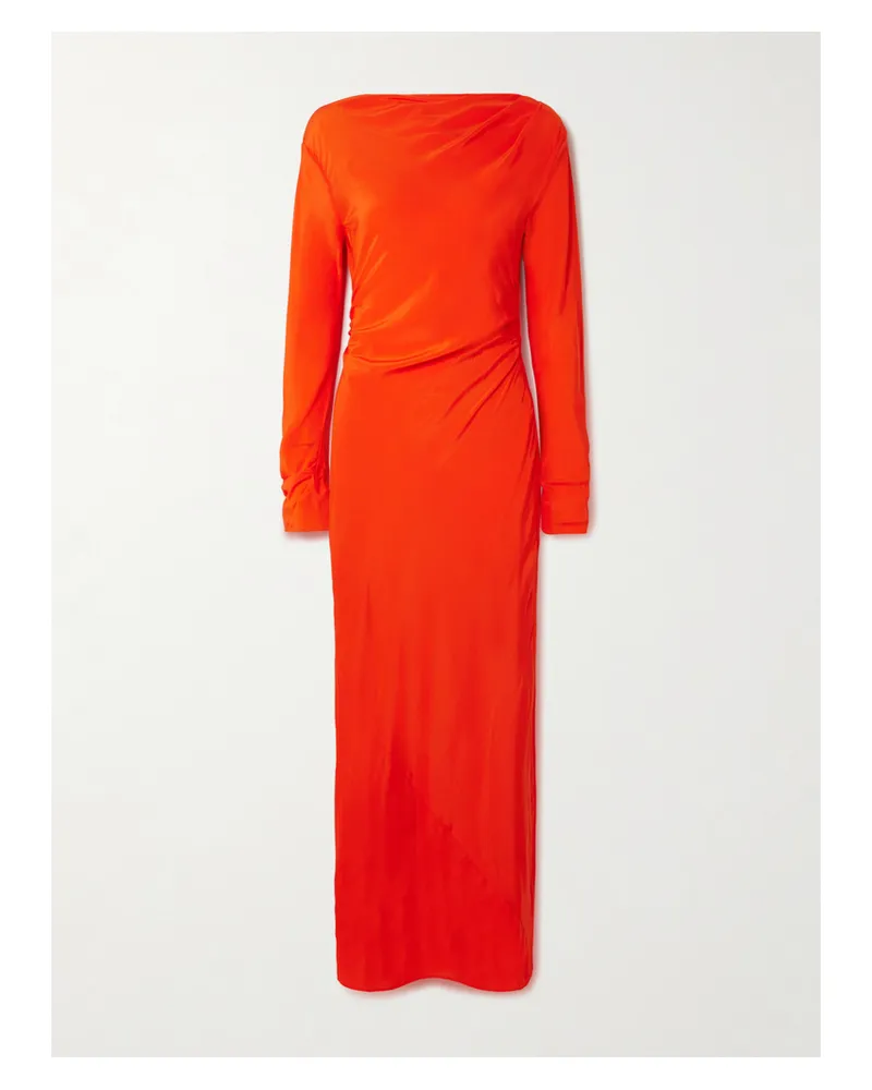 SIR Fresca Maxikleid Aus Crêpe De Chine Aus Seide Mit Raffungen - Orange Orange