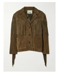 Isabel Marant Fabie Jacke aus Veloursleder Braun