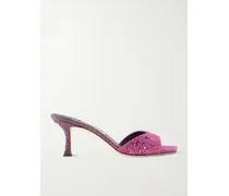 Skye 70 Crystal-embellished Satin Mules - Purple