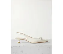 Rosie Slingback-pumps Aus Leder Mit Applikation - Creme