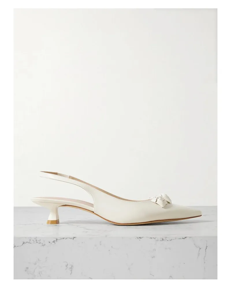 Stuart Weitzman Rosie Slingback-pumps Aus Leder Mit Applikation - Creme Creme