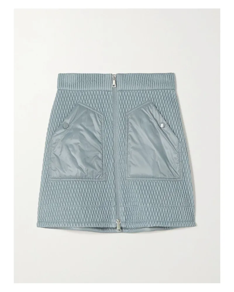 Moncler Minirock Aus Gestepptem Shell - Blau Blau