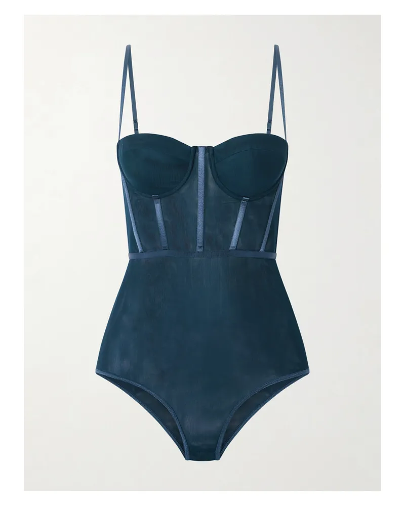 Zimmermann Rebellion Mesh Corset Bodysuit - Green Green