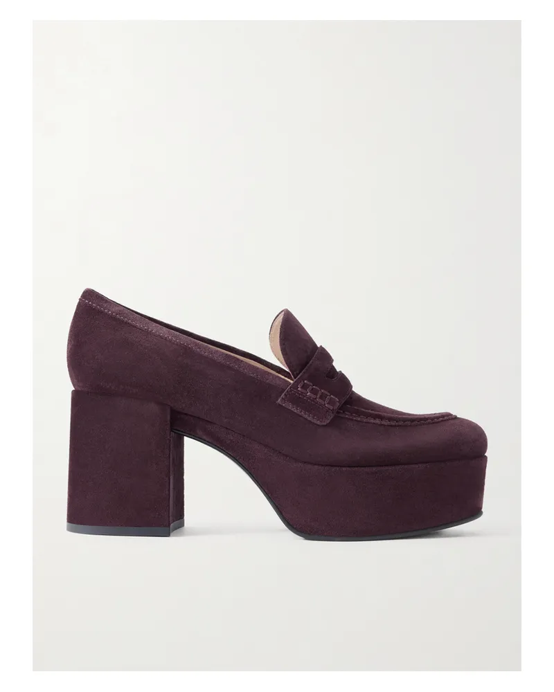 Gianvito Rossi 80 Plateaupumps Aus Veloursleder - Burgunder Burgunder