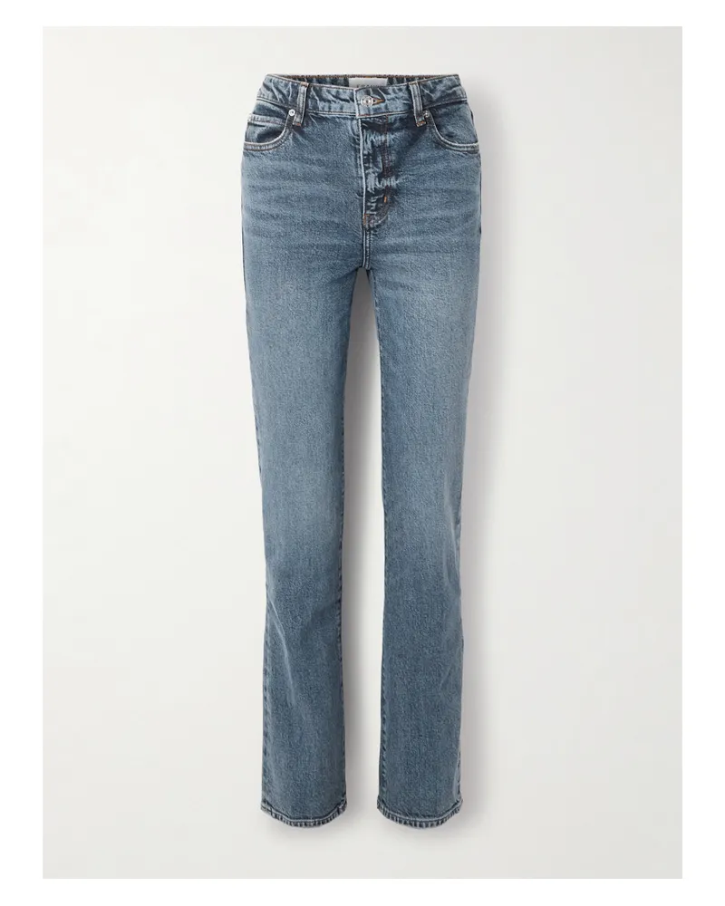 Frame Denim The Ruler Hoch Sitzende Jeans Mit Schmalem Bein - Blau Blau