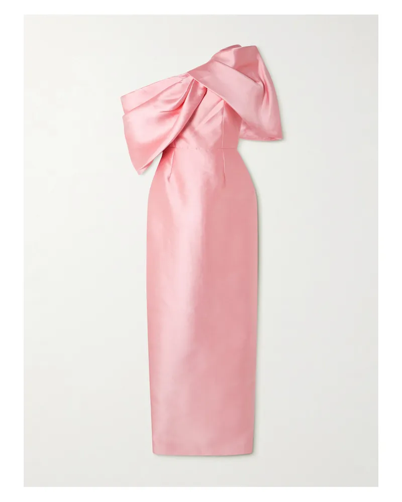 Solace London Davina Schulterfreie Robe Aus Faille Mit Raffungen - Pink Pink