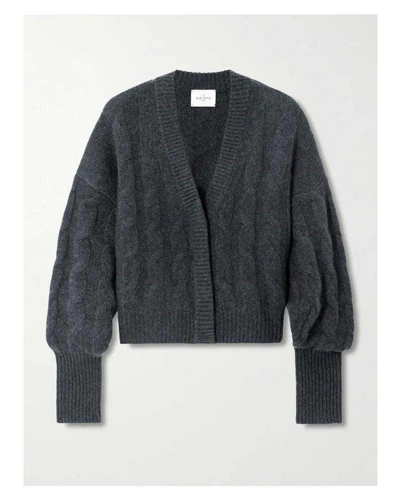 Le Kasha 1918 Baulieu Cable-knit Organic Cashmere Cardigan - Blue Blue