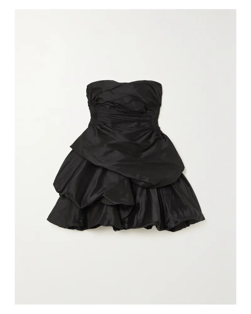 Aje. Trägerloses Minikleid Aus Taft Mit Rüschen - Schwarz Schwarz