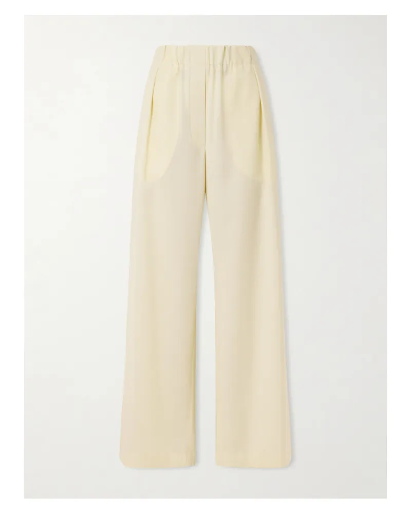 Jil Sander Wool-ripstop Wide-leg Pants - Neutrals Neutrals