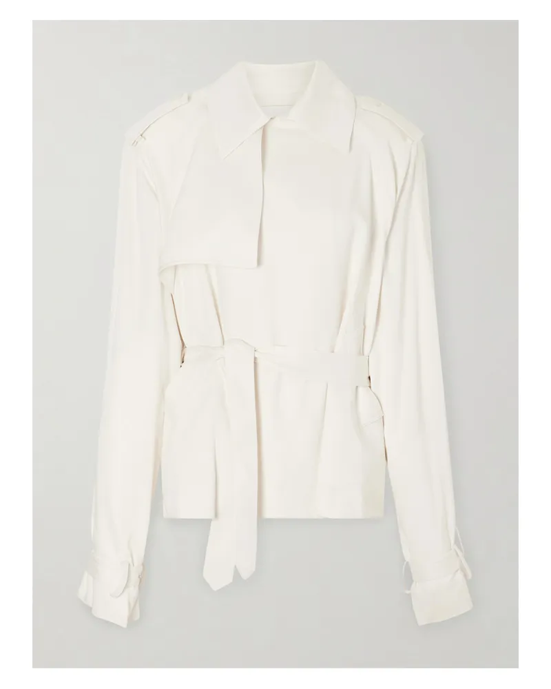 FRANKIE Shop Eva Belted Gabardine Trench Coat - Neutrals Neutrals