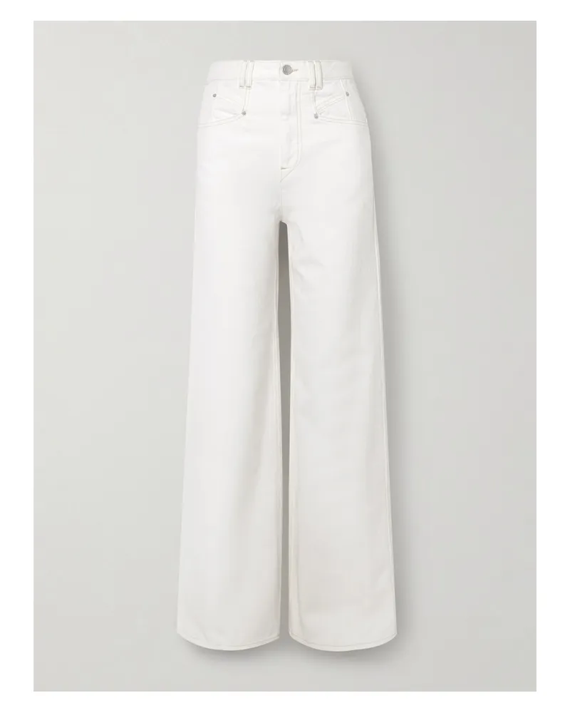 Isabel Marant Lemony High-rise Wide-leg Jeans - White White